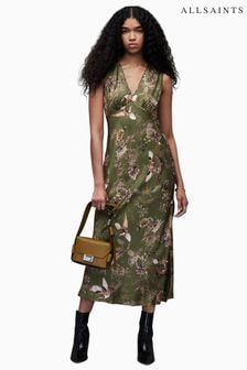 AllSaints Green Karla Peggy Dress (886281) | AED1,325