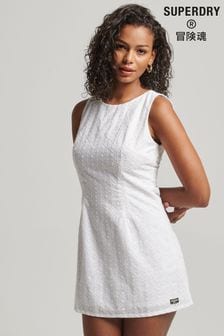 Superdry White Vintage Broderie Mini Dress (886645) | 172 zł