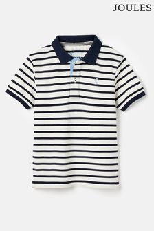 Joules Filbert Striped Pique Cotton Polo Shirt