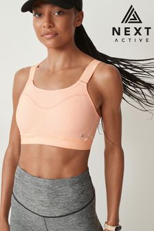 Coral Pink Next Active Sports DD+ Non Pad Wired Minimise Bra (886857) | kr423
