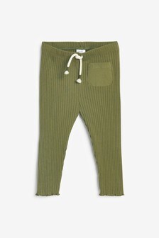 Khaki Green Soft Rib Leggings (3mths-7yrs) (887108) | €4 - €5.50