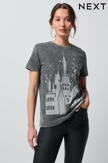 Charcoal Grey Pearl Embellished Disney 100 Centenary T-Shirt (887381) | €17