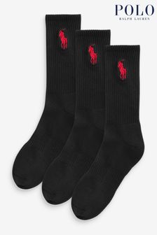 Schwarz - Polo Ralph Lauren Socken aus Baumwolle mit großem Logo im 3er-Pack, Weiß (888375) | 47 €
