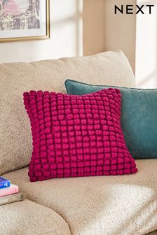 Fuchsia Pink 43 x 43cm Global Bobble Cushion