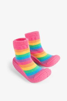JoJo Maman Bébé Rainbow Girls' Indoor Outdoor Slipper Socks (888930) | €24