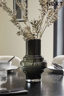 Black Ornamental Shaped Glass Vase (889283) | $63