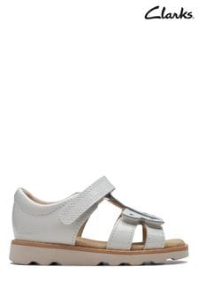 Clarks White Patent Crown Beat T Sandals (889489) | €48