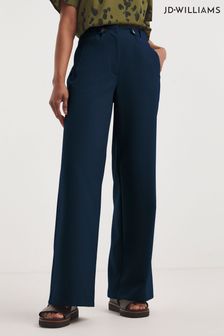 Niebieskie spodnie JD Williams z szerokimi nogawkami i regulowaną talią (889867) | 88 zł