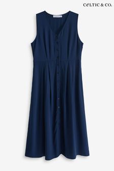 Celtic & Co. Blue Sleeveless Button Through Midi Dress (889915) | 688 QAR