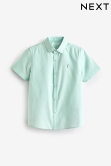 Mint Green Short Sleeve Cotton Rich Oxford Shirt (3-16yrs) (889989) | ￥1,740 - ￥2,600