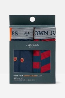 Joules Crown Joules Navy Crest Cotton Boxer Briefs (2 Pack) (890226) | 31 €