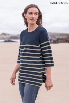 Celtic & Co. Blue Half Sleeve Knitted Jumper (890477) | kr1,233