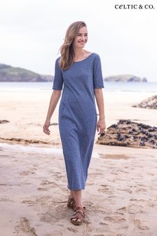 Keltisch & Co. Kleid aus Baumwolle/Leinen mit Knopfleiste hinten, Blau (890587) | 139 €
