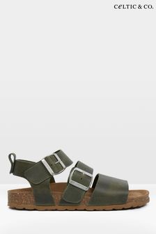 Celtic & Co. Green Triple Strap Sandals (890756) | AED383