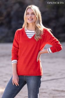 Celtic & Co. Red Geelong Slouch V Jumper (890803) | AED693