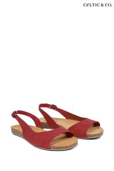 Celtic & Co. Red Sling Back Flat Sandals (891057) | MYR 330