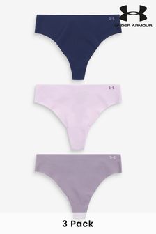 Under Armour Lilac Purple No Show Pure Stretch Thongs 3 Pack (891335) | AED144