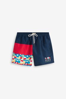 Navy/Red Flag Colourblock Swim Shorts (891490) | €23.50