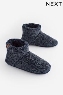 海軍藍 - 皮毛地板靴 (891926) | HK$207