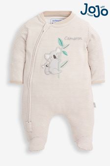 JoJo Maman Bébé Koala Appliqué Zip Baby Sleepsuit