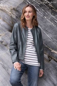 Celtic & Co. Grey Leather Collarless Jacket (892437) | €512