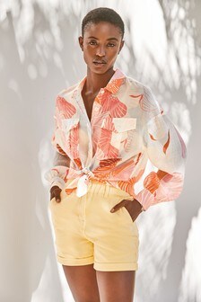 Short en jean à taille élastique