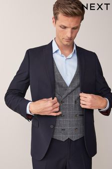 Navy Blue Skinny Two Button Suit Jacket (892625) | HK$517