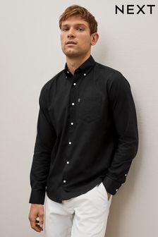 Black Regular Fit Easy Iron Button Down Oxford Shirt (892630) | $30