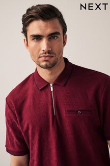 Burgundy Red Textured Polo Shirt (893286) | 16 €