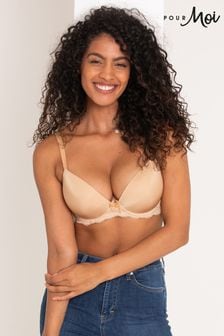 Pour Moi Natural Padded Flora Plunge Push Up T-Shirt Bra (893398) | SGD 50
