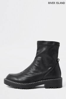 Bottines River Island cloutées noires à enfiler
