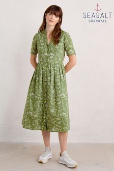 Seasalt Cornwall Green Charlotte Midi Dress (893678) | SGD 147