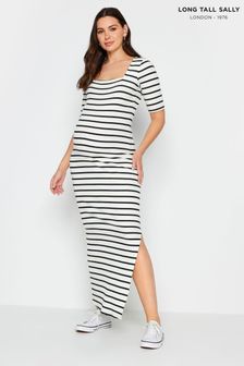 Long Tall Sally White Maternity Ribbed Dress (894178) | OMR16