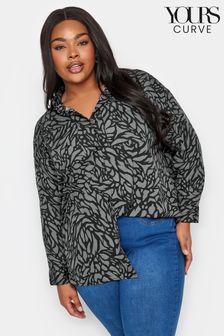 Yours Curve Grey Swirl Print Shirt (894708) | AED161