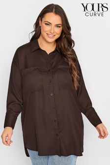 Yours Curve Brown Oversized Boyfriend Shirt (895142) | €43