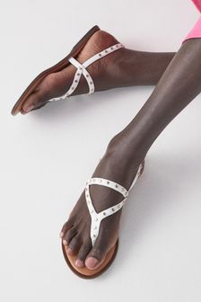 White Regular/Wide Fit Forever Comfort® Studded Toe Thong Sandals (895418) | 14 €