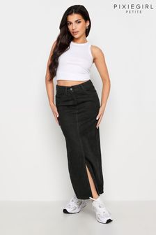 PixieGirl Petite Black Denim Maxi Skirt (896143) | $63