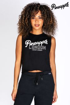 Pineapple Black Womens Sleeveless Vest (896492) | $33