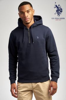 Marineblauer Blazer - U.s. Polo Assn. Kapuzensweatshirt mit 1/4-Reissverschluss (896630) | 87 €