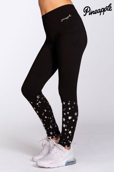 Pineapple Black Scatter Star Print Girls Leggings (896680) | KRW51,200