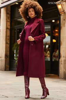 Sosandar Premium Longline Wool Mix Coat