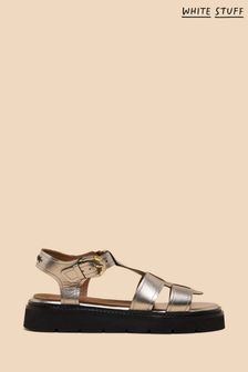 White Stuff Gold Rose Leather Sandals (897042) | €93
