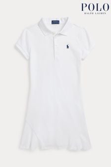 Bela dekliška polo obleka Polo Ralph Lauren dekliškim motivom (897203) | €131