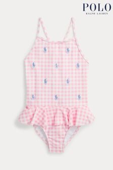 Polo Ralph Lauren Girls Gingham Pony Ruffled One Piece Swimsuit (897217) | 4,520 UAH - 5,092 UAH