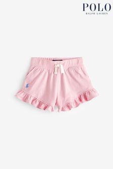 Polo Ralph Lauren Girls Pink Ruffled Stretch Mesh Shorts (897270) | €107