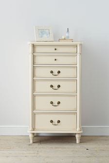 Laura Ashley Ivory Clifton 6 Drawer Tall Chest (897604) | €1,008