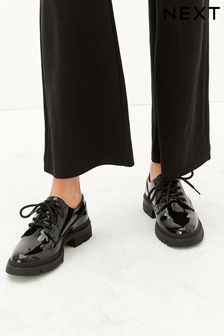 Black Patent Forever Comfort® Super Chunky Lace-Up Shoes (897623) | 62 €