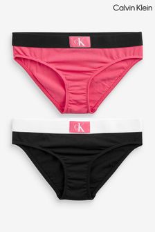 Calvin Klein Mädchen Strick-Bikinis mit Monogramm-Aufnäher im 2er-Pack, Pink (897954) | 18 €