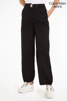 Calvin Klein Jeans Wide-Leg-Utilityhose mit hohem Bund, Schwarz (898495) | 93 €