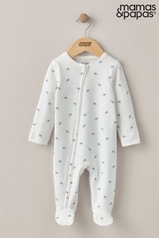 Mamas & Papas Turtle Print White Zip All-In-One (898574) | kr260